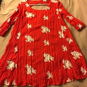 ECI New York Red & Cream Dress w/ open back Sz. L